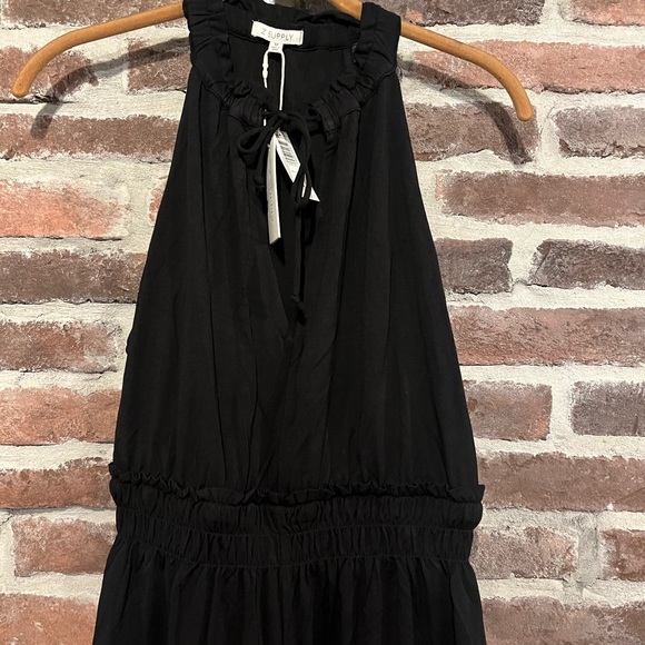 NWT Z Supply Black Gathered Waist Sleeveless Romper Size Medium - Picture 5 of 14